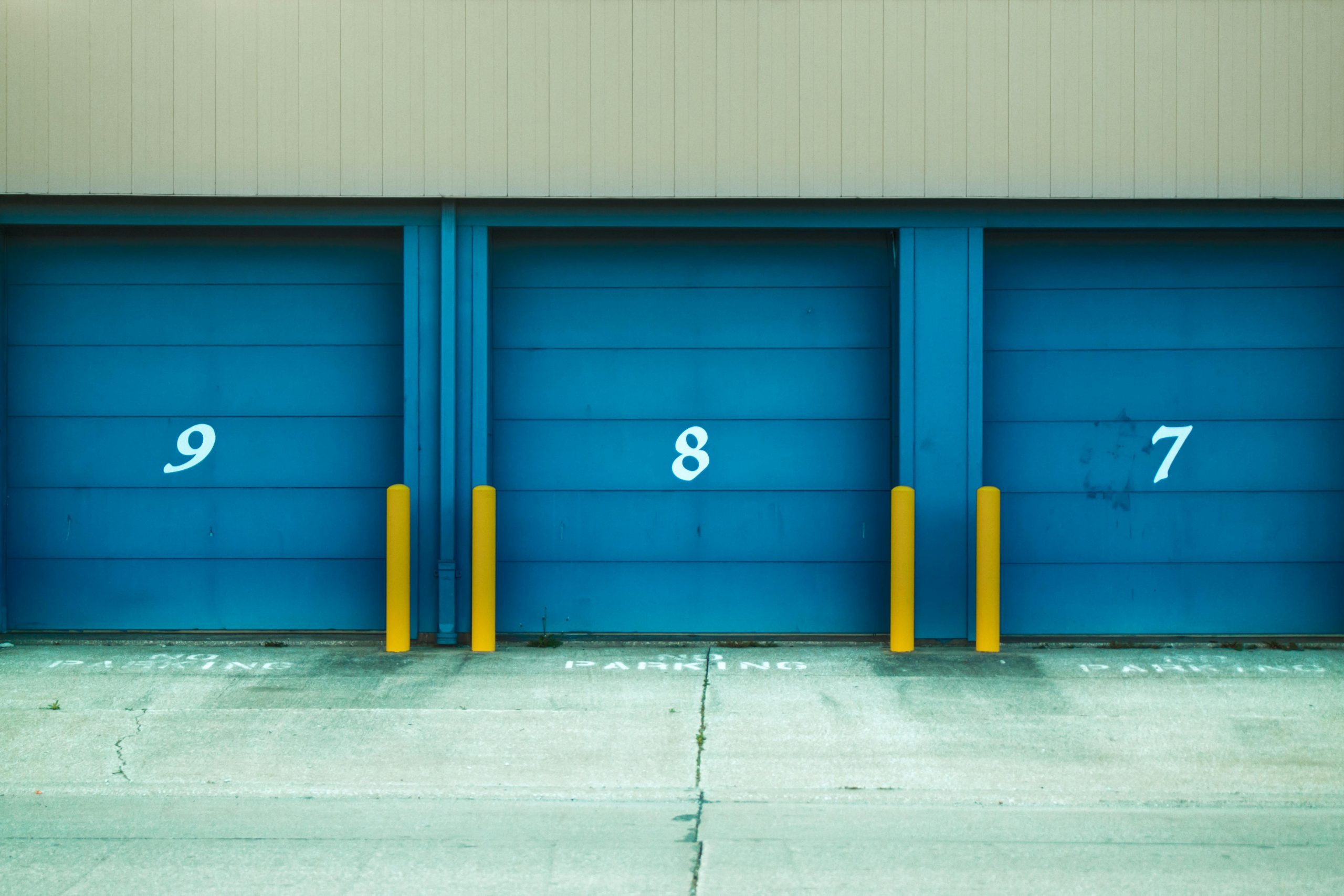 blue garage door